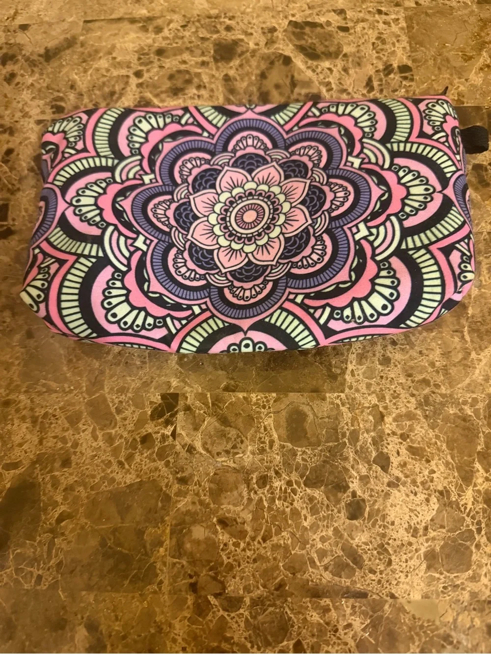 Floral Mandala Pink & Mint small stylish Cosmetic Pouch never used!
